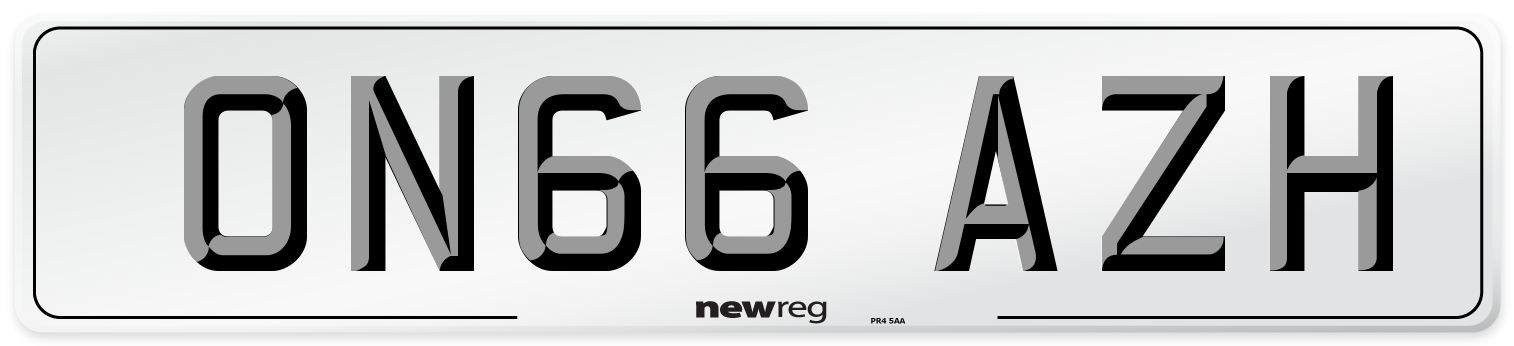 ON66 AZH Number Plate from New Reg